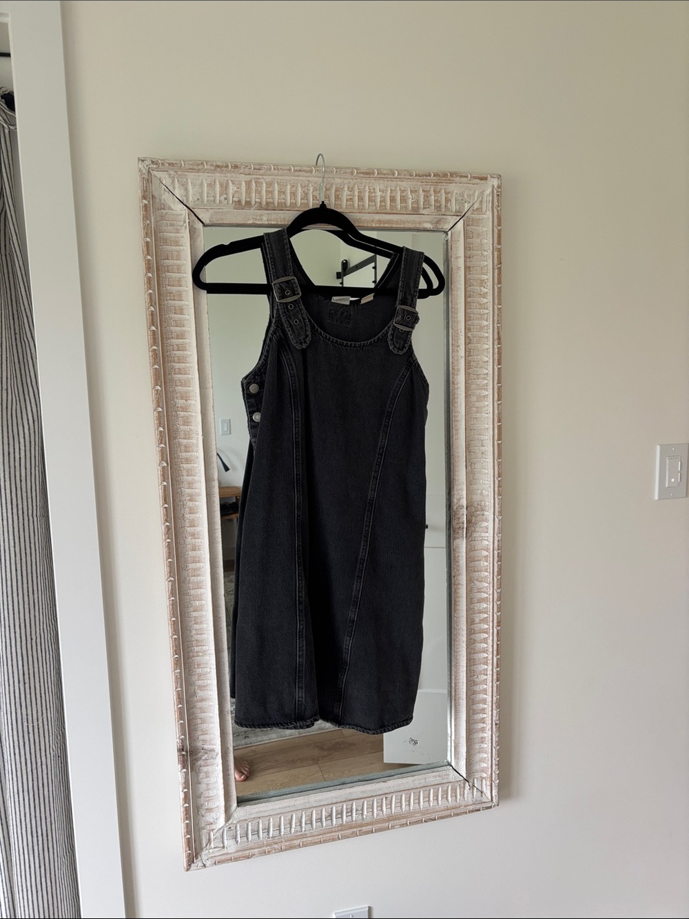 Levi's Black Denim Pinafore Mini Dress